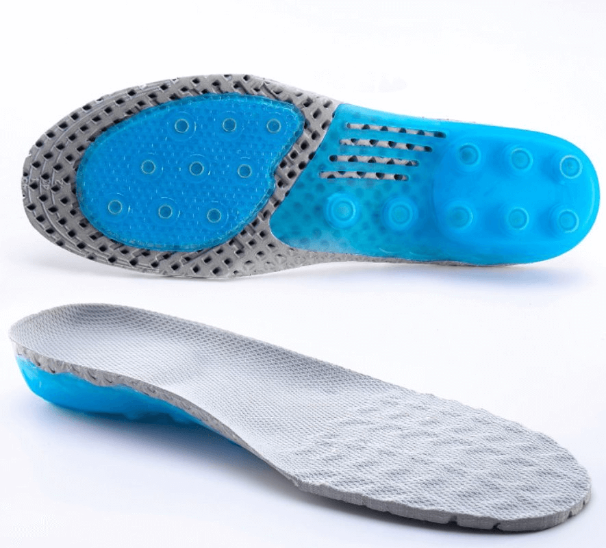 Shock-absorbing orthopedic non-slip insoles with silicone arch support, quick-drying and anti-slippery design for all-day comfort